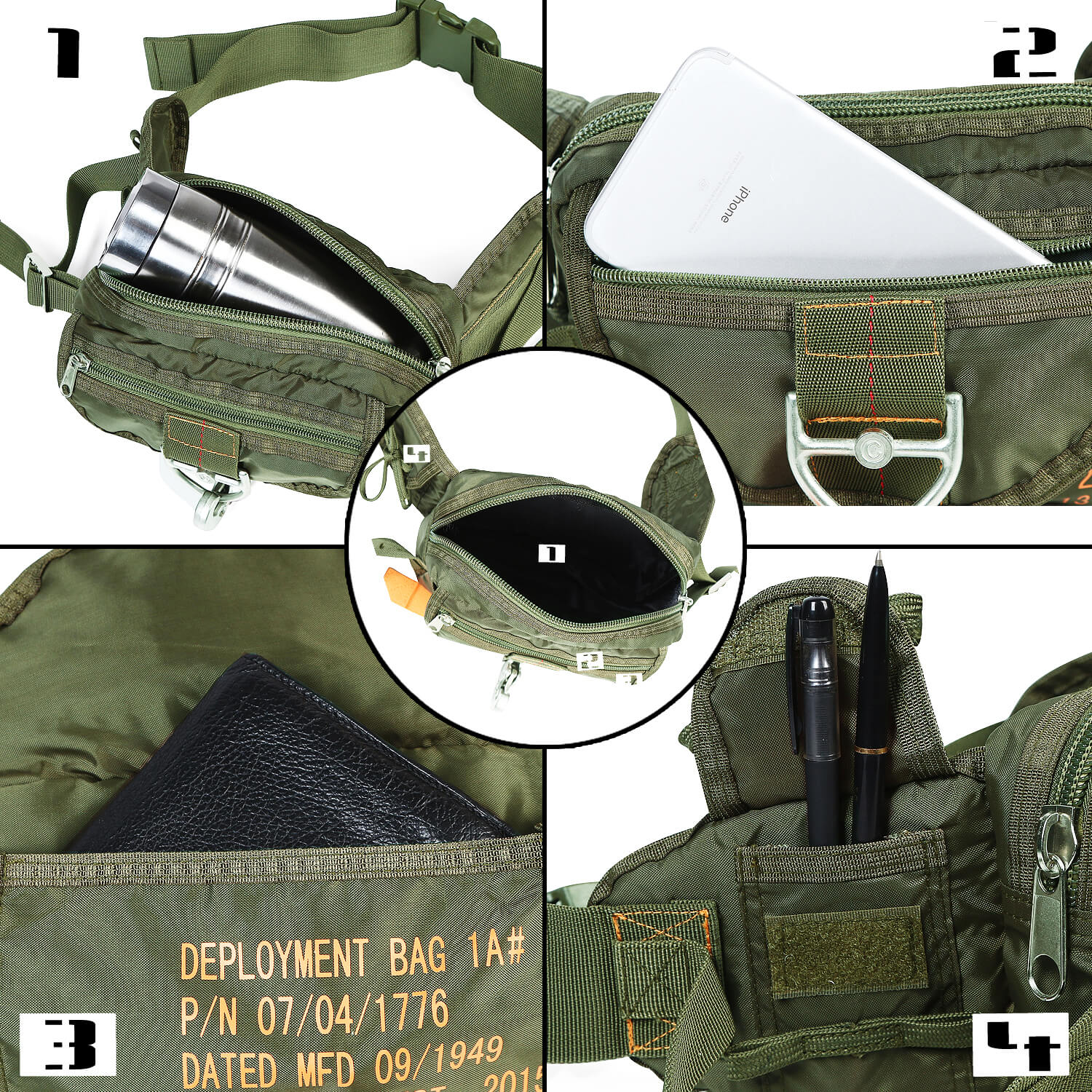 Aqua resistens Nylon Military Waist Hiking Fanny Pack 