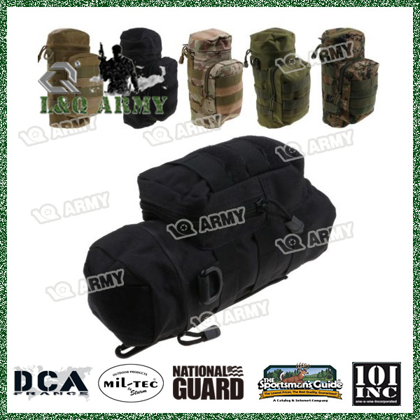 Militray Tactical Molle Zipper Water Bottle Hydration Pouch Bag Carrier 